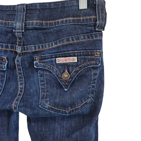 Hudson Y2k Low Rise Bootcut Jeans Slim Fit Dark Blue Wash Stretch Denim Size 26 - Picture 4 of 12